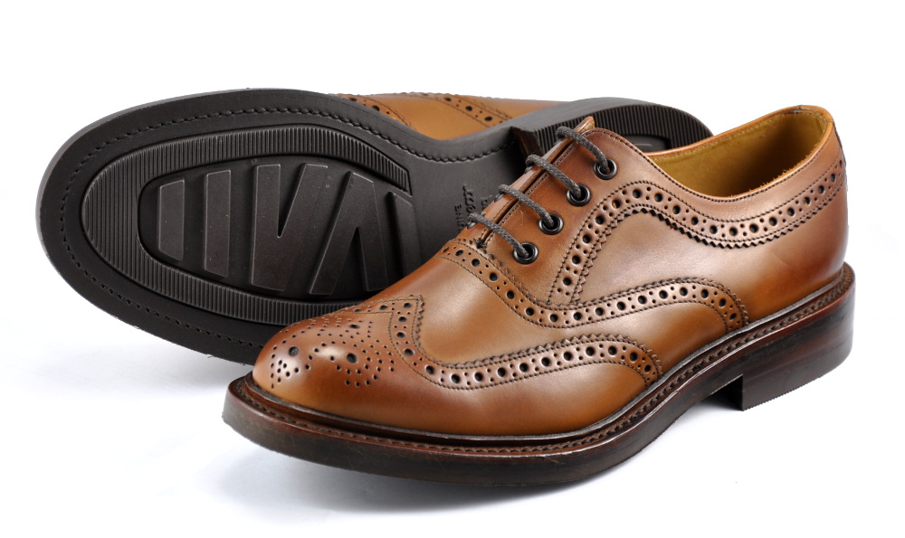 Mens EDWARD Tan leather Brogue lace up shoes   by LOAKE    G FITTING  £220.00 
